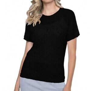 NEW PICADILLY sparkle pleated top in black